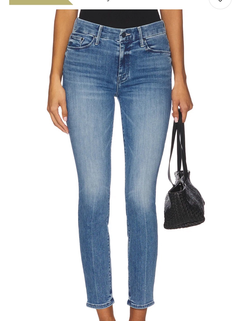 MOTHER Black The Looker Crop 31 Jeans